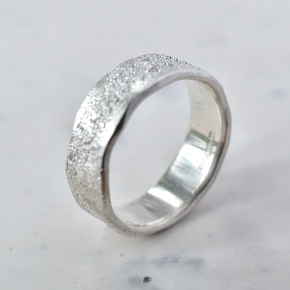 Textured Silver Ring - Paisley Pins