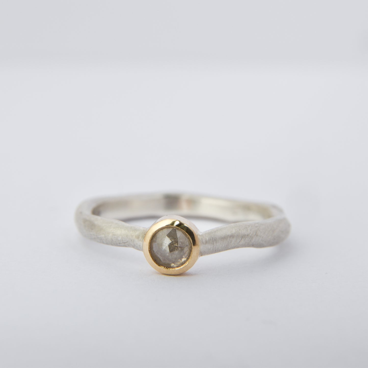 Grey Rose Cut Diamond Ring