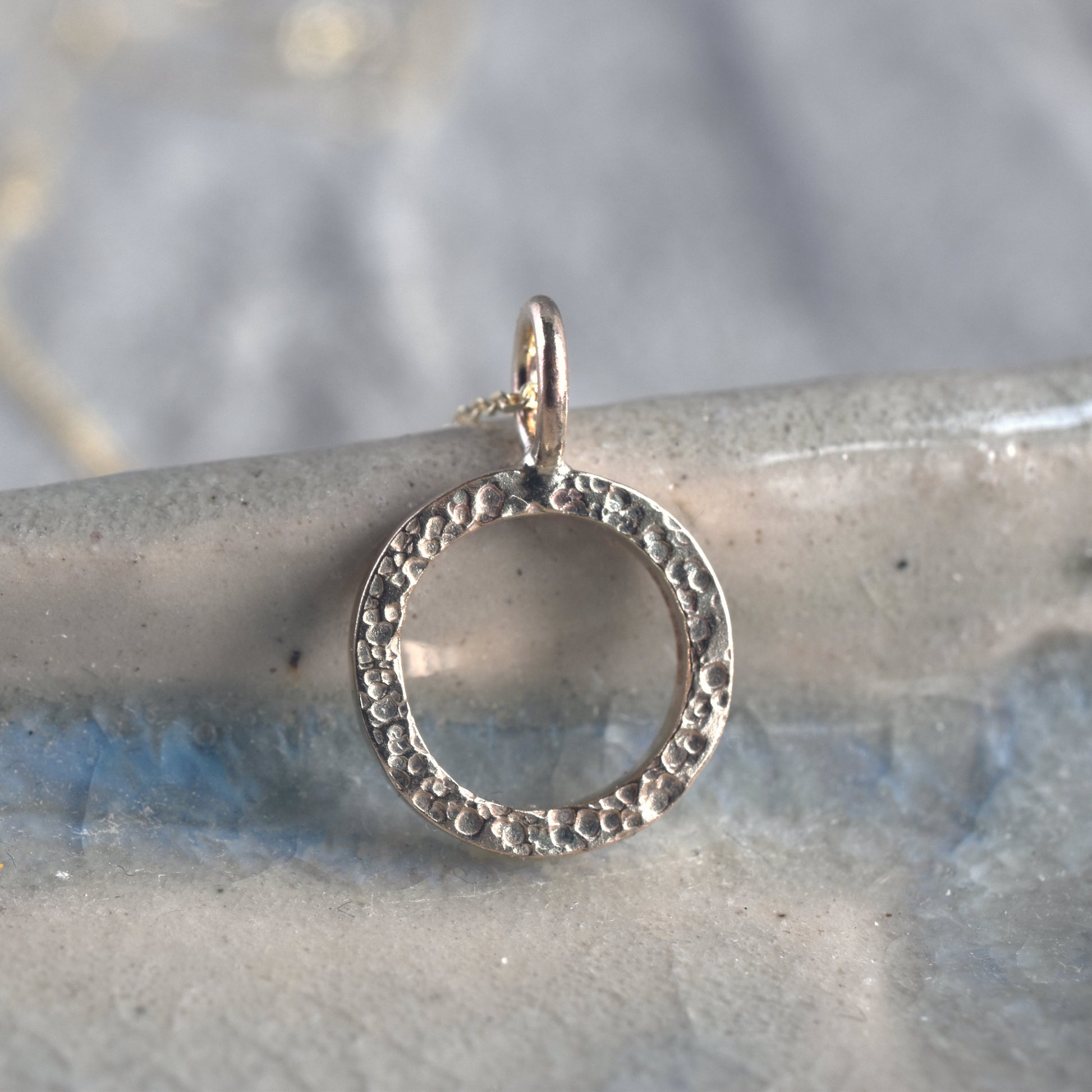Gold Open Circle Pendant - Paisley Pins