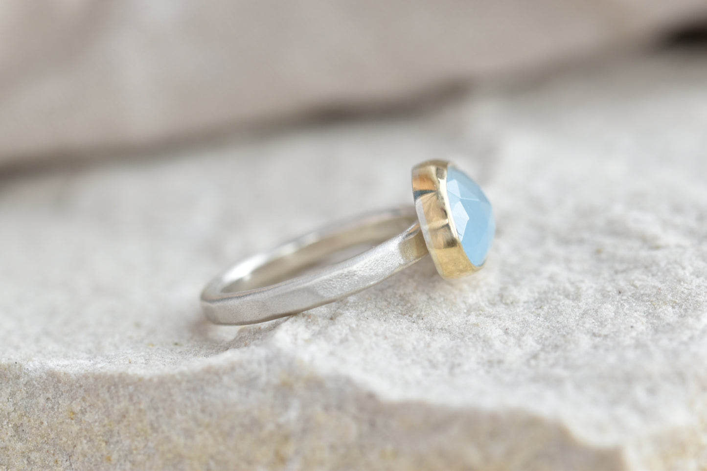 Aquamarine Gold/Silver Ring