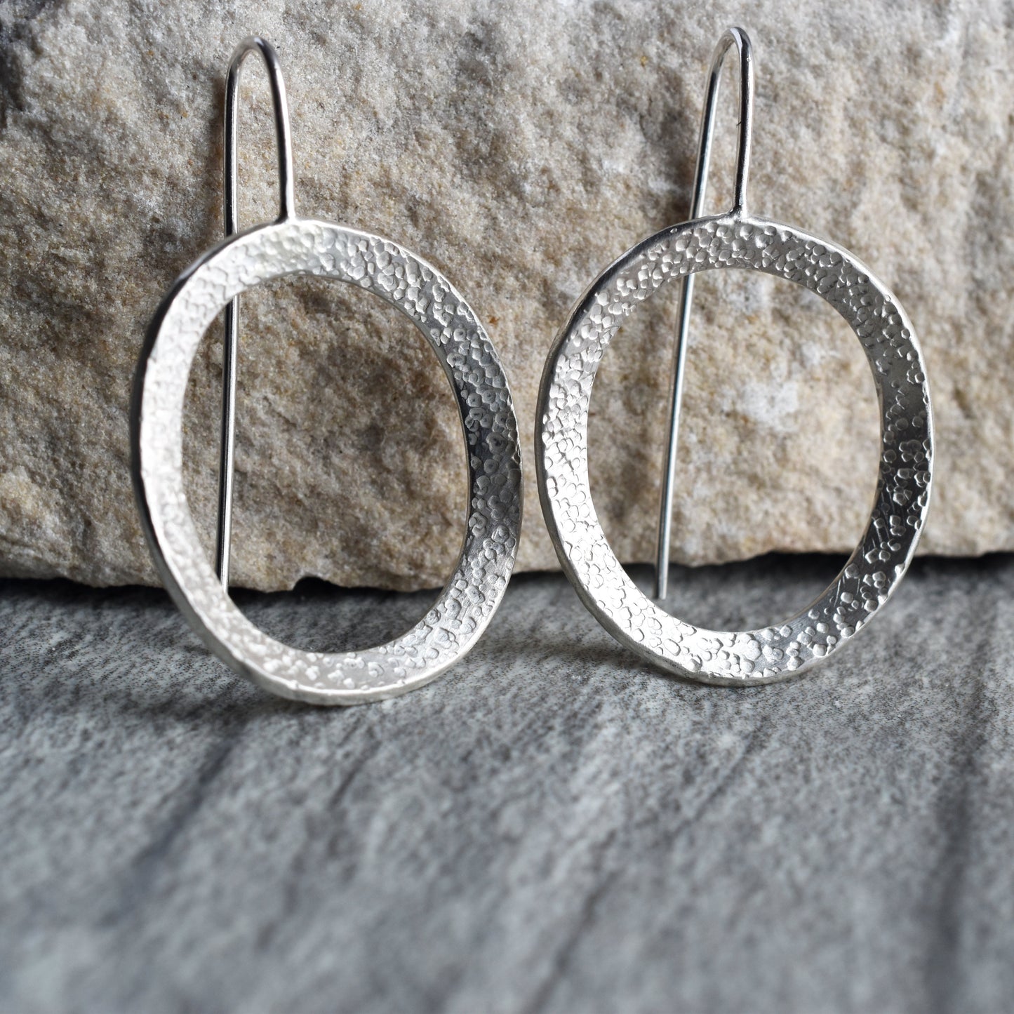 Lichen Organic Circle Drop Earrings
