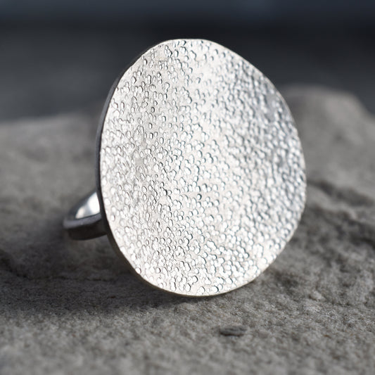 Large Silver Lichen Ring