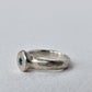 Sand cast Silver Ring with Blue Topaz - Paisley Pins