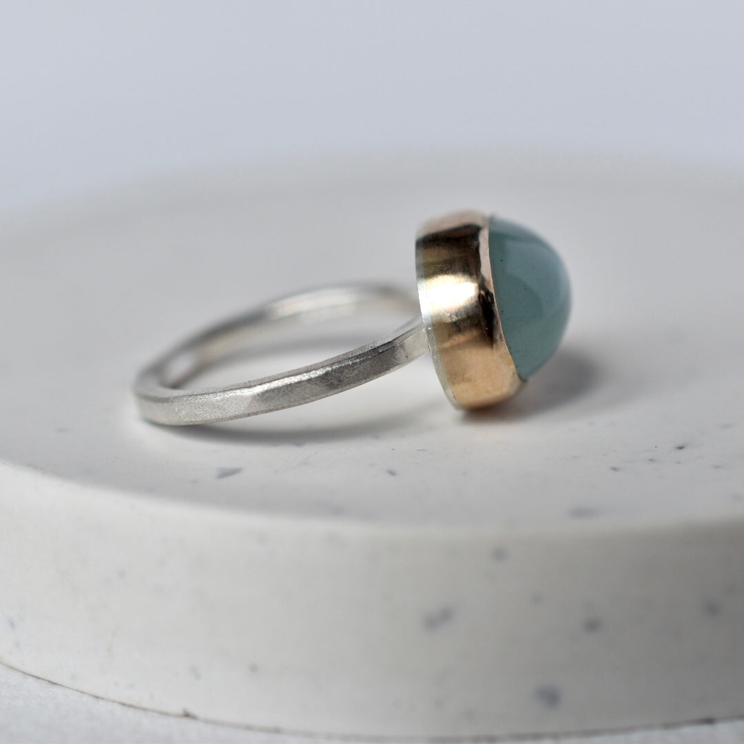 Chalcedony Gold/Silver Ring