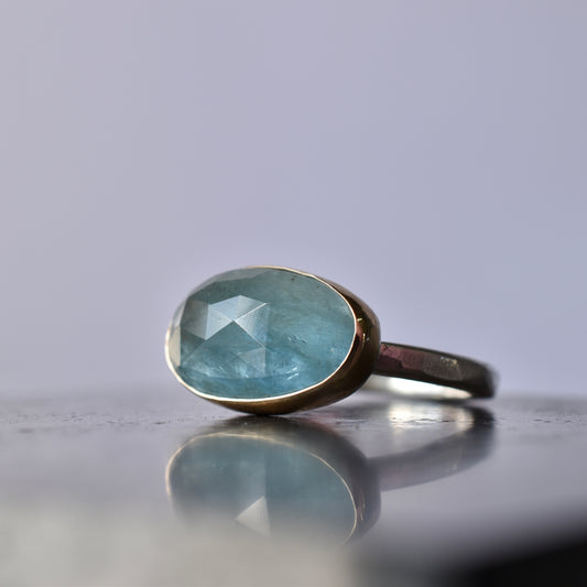 Aquamarine Gold/Silver Ring