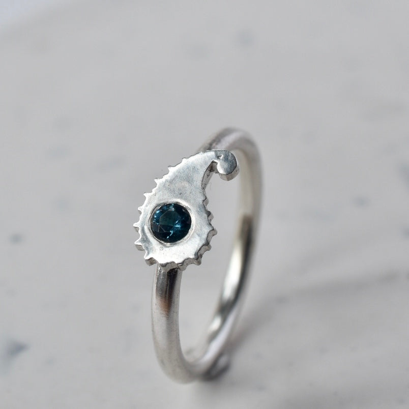 Paisley Ring With Blue Topaz