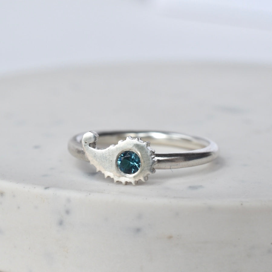 Paisley Ring With Blue Topaz