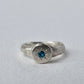 Sand cast Silver Ring with Blue Topaz