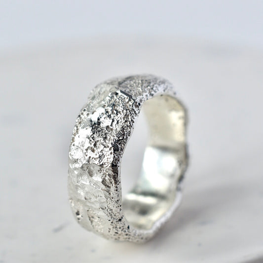 Chunky Sandcast Silver Ring