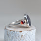 Rose Cut Sapphire & Garnet Ring