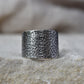 Textured Silver Open Ring Size N - Paisley Pins