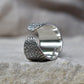 Textured Silver Open Ring Size N - Paisley Pins