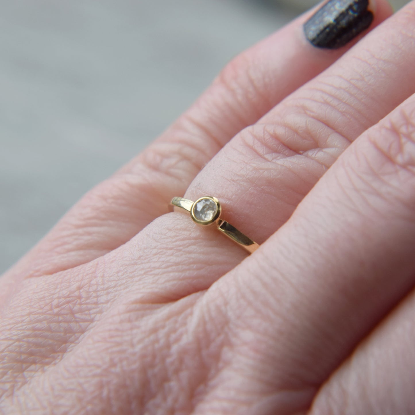 18ct Gold Ring with Rose Cut Diamond