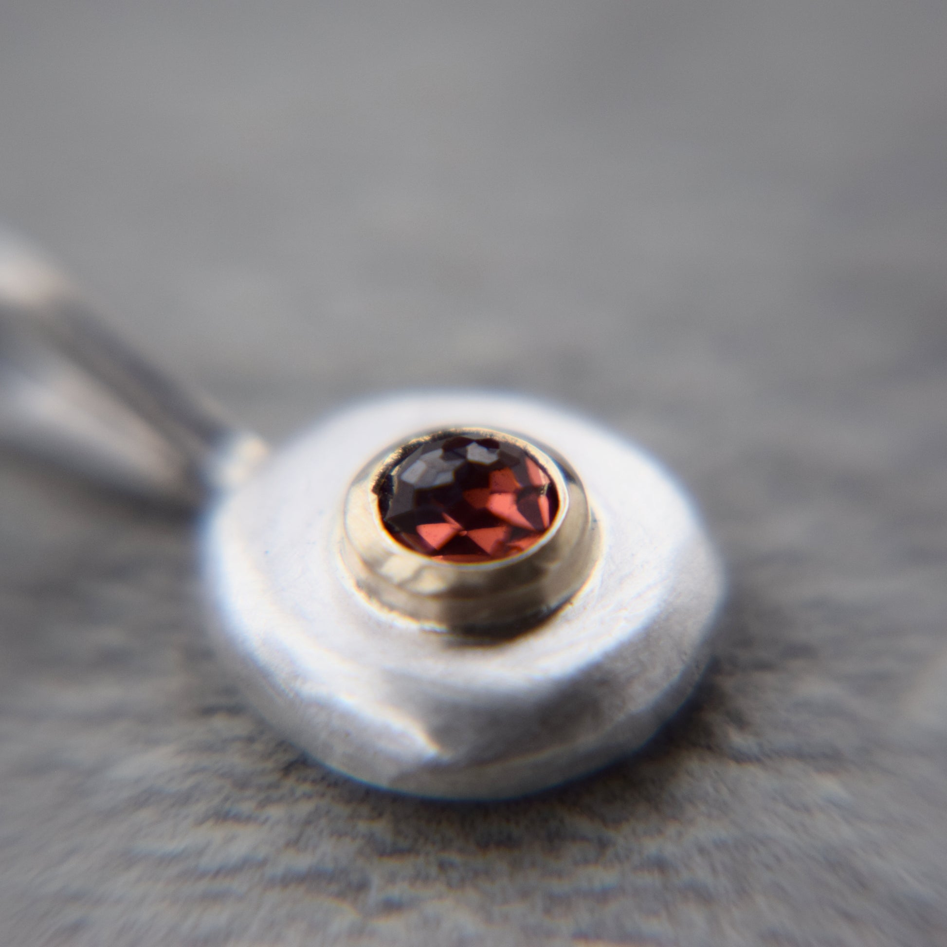 Garnet Pebble Charm Pendant - Paisley Pins