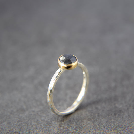 Dark Blue/Grey Sapphire Ring - Paisley Pins