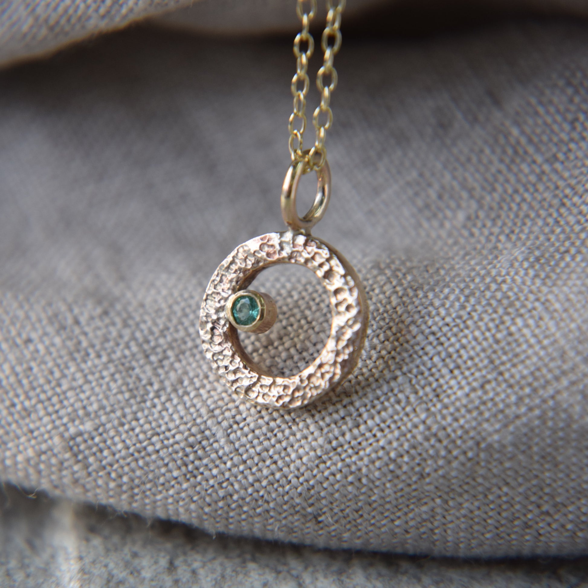 Gold & Emerald Pendant - Paisley Pins