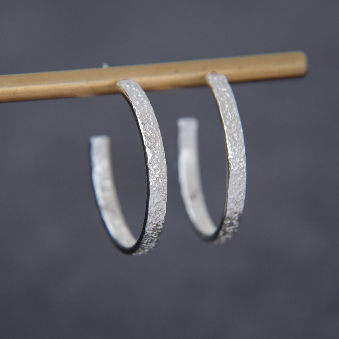 Lichen 25mm Hoop Stud Earrings - Paisley Pins