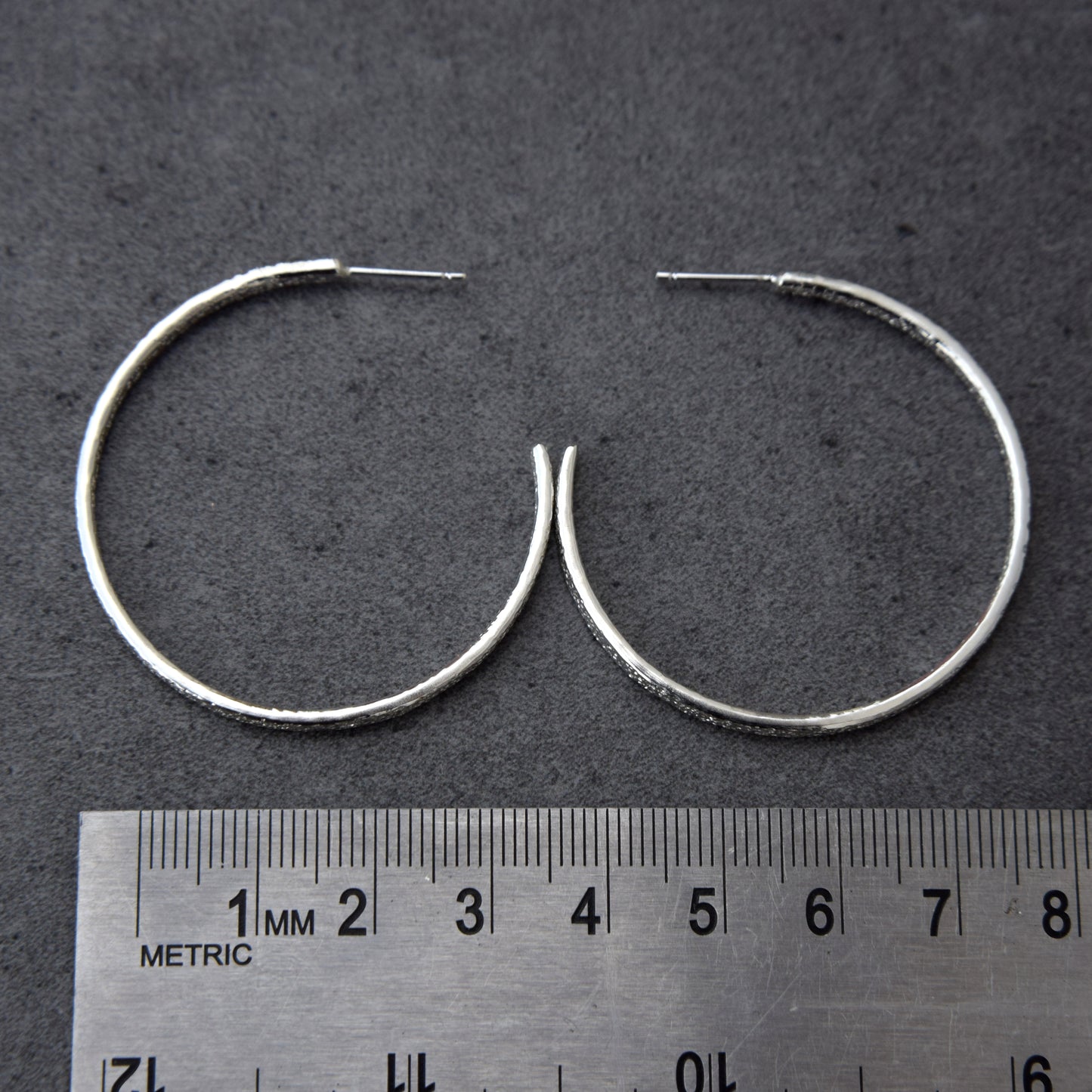 Lichen 40mm Hoop Stud Earrings - Paisley Pins