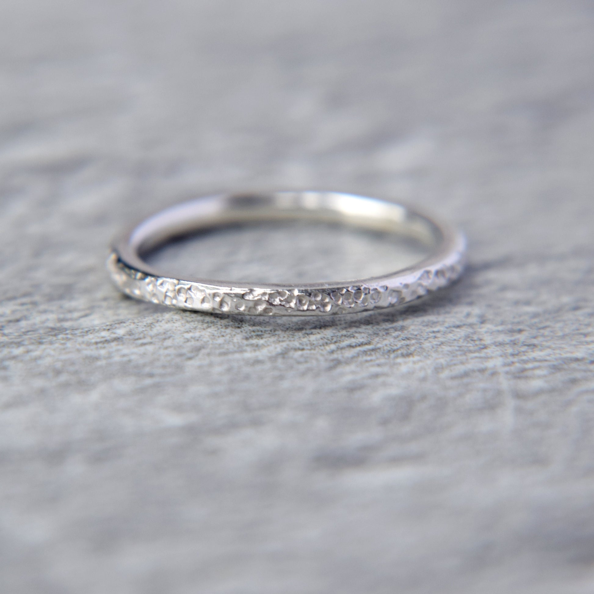 Silver Lichen Stacking Ring - Paisley Pins